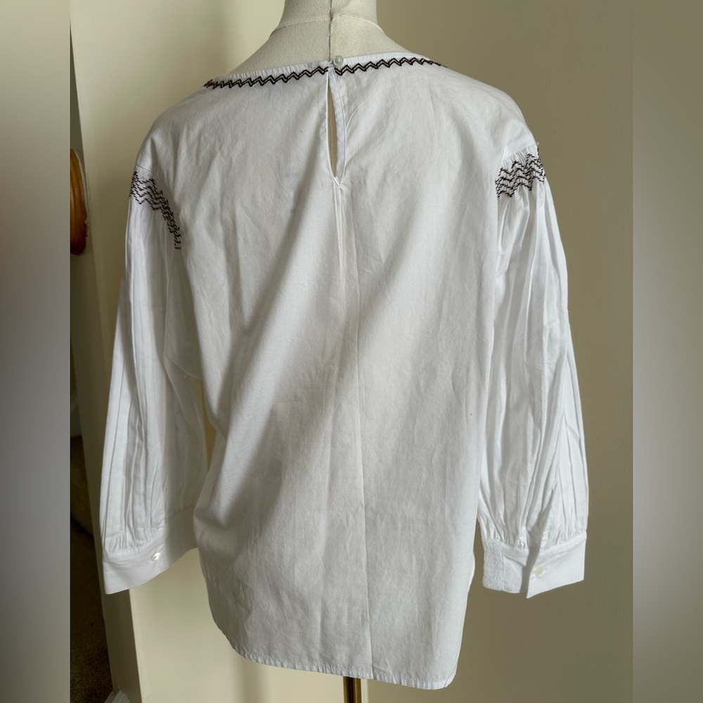 NWT Madewell Embroidered Balloon Sleeve Top- Medium - Picture 9 of 13